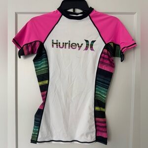 Hurley Pink and White Swim Coverup